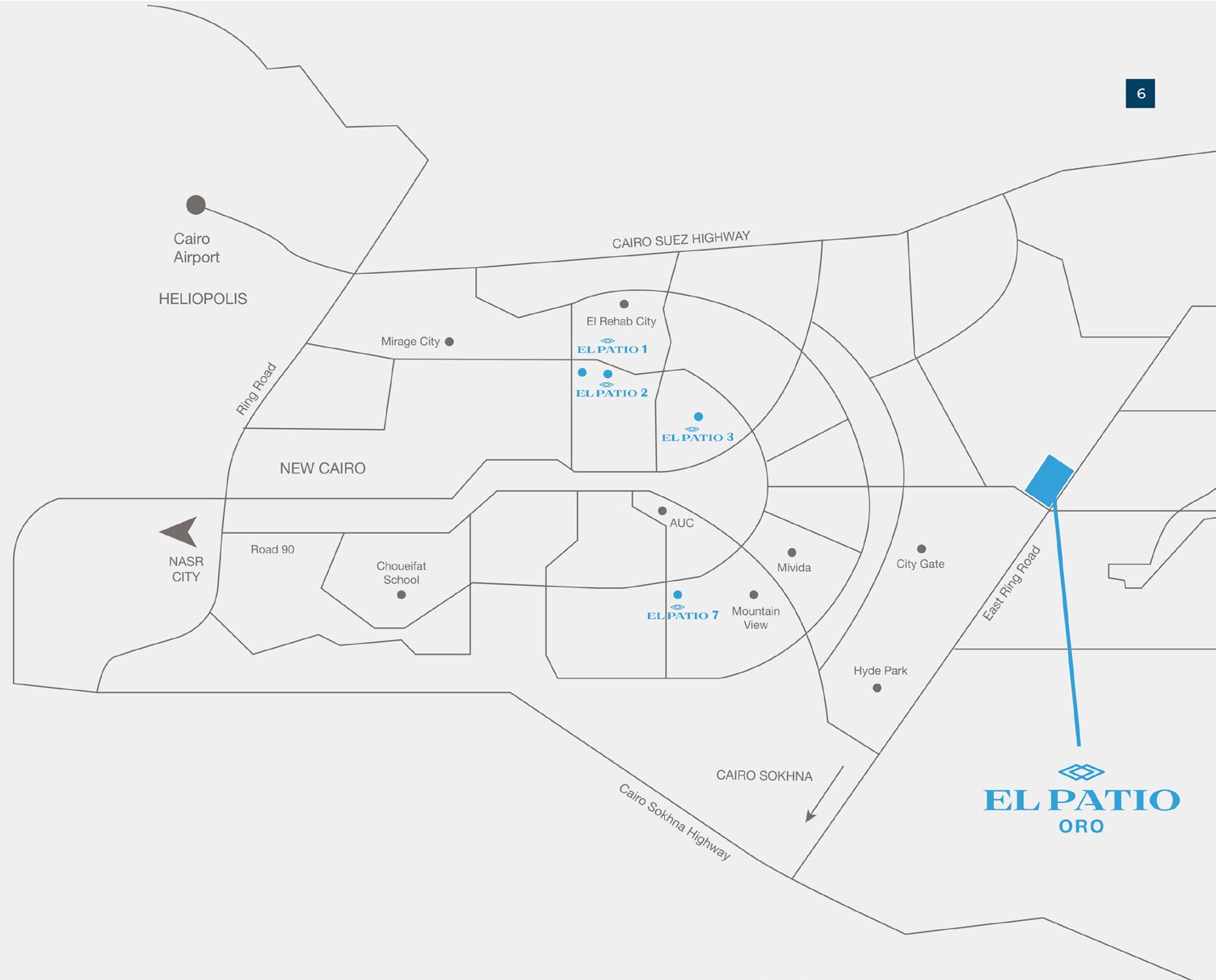 كمبوند الباتيو اورو التجمع الخامس – El Patio Oro La Vista New Cairo