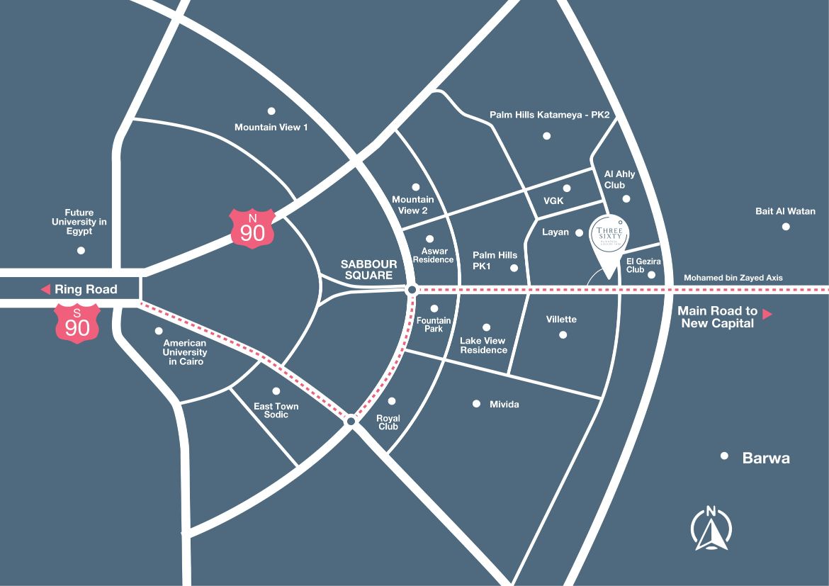 مول ثرى سكيستى القاهرة الجديدة لاند مارك صبور – 360 Three Sixty Mall New Cairo