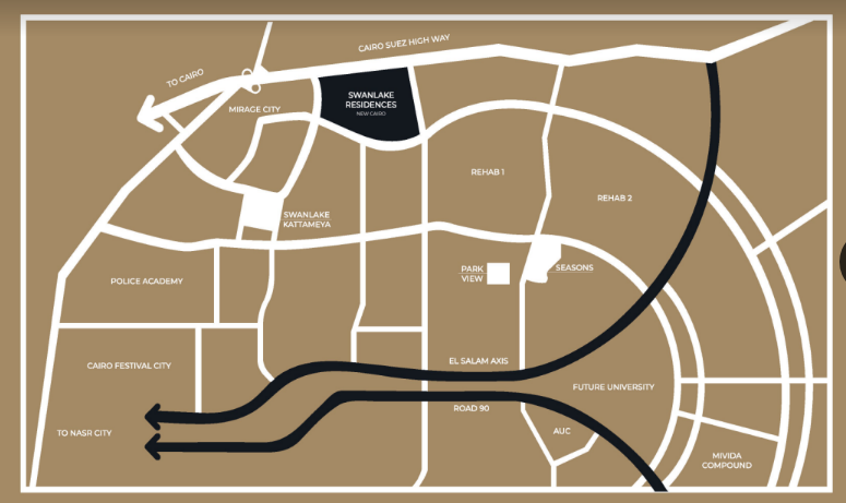 شقة رائعة 219م للبيع في موقع مميز جدا داخل سوان ليك التجمع الاول