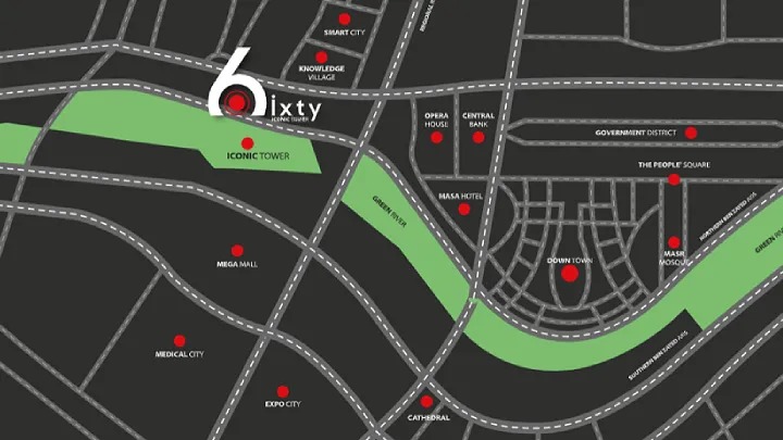 سارع بحجز عيادة في sixty iconic tower بمساحة تبدأ من 118 متر