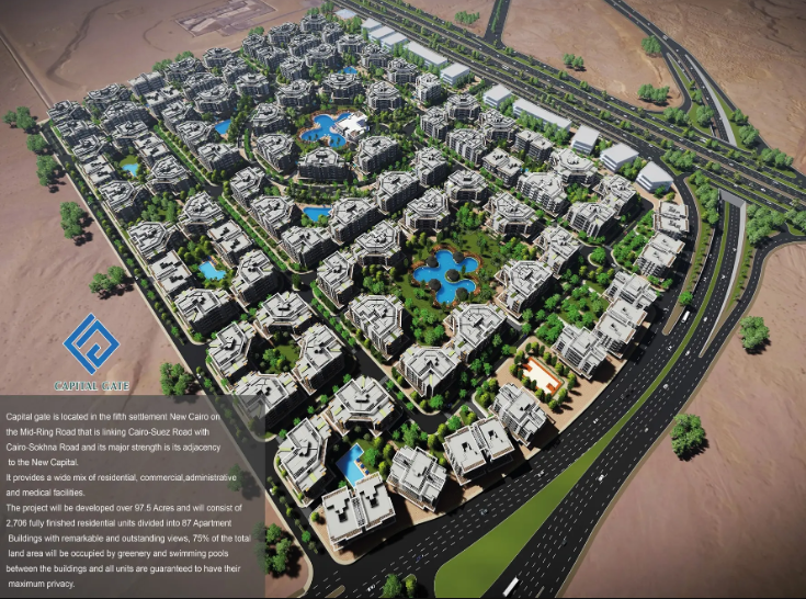 للبيع بالتقسيط شقة 225 متر أرضي بحديقة كابيتال جيت