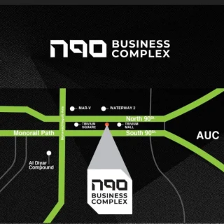 اميز مكتب للبيع ب مول إن 90 القاهرة الجديدة بمساحة 85 متر