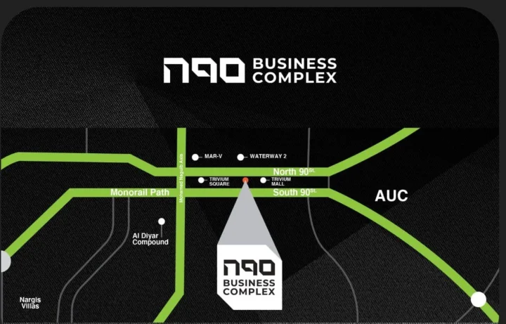 مكتب للبيع 98م في مول إن 90 التجمع بتسهيلات فى السداد