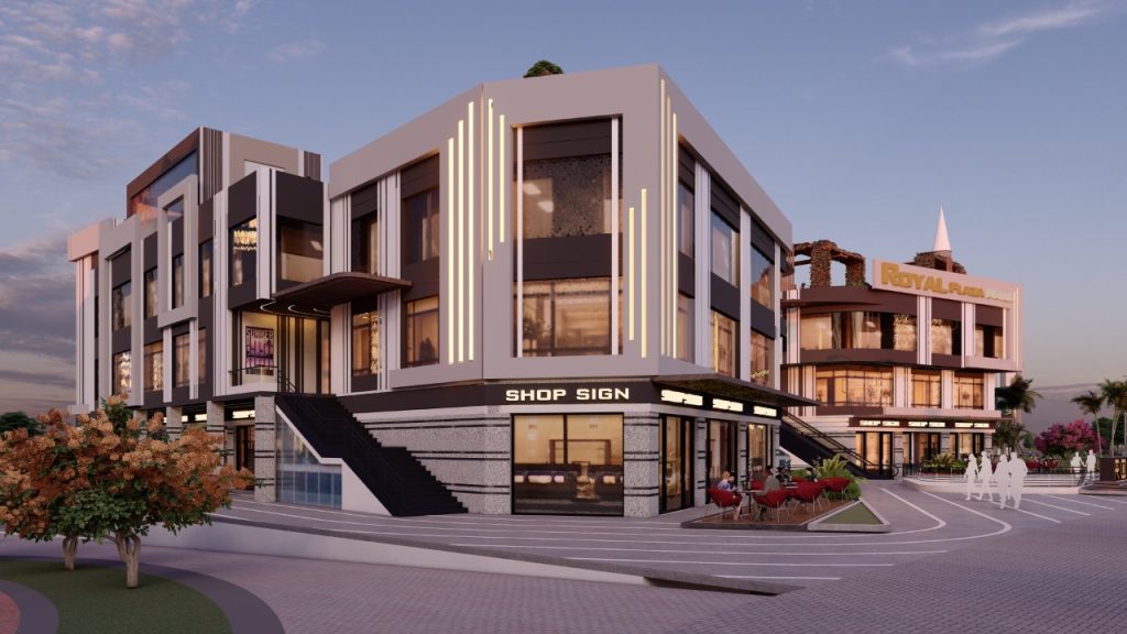 باقل من سعر السوق، مكتب في رويال بلازا مول اكتوبر 75م تشطيب كامل