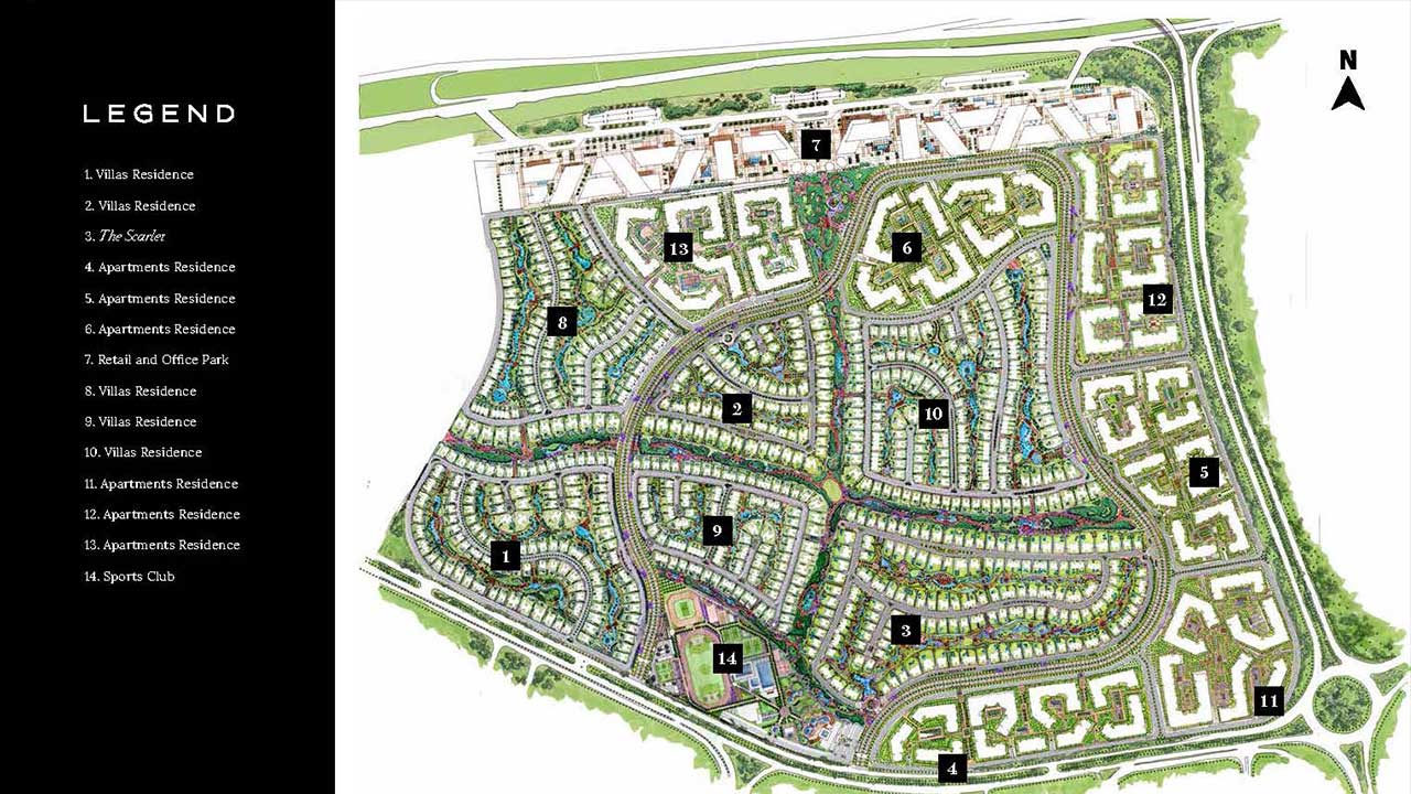 بسعر مغري فيلا 470م بكمبوند ذا سكارليت سوان ليك ريزيدنس القاهرة الجديدة فيو رائع